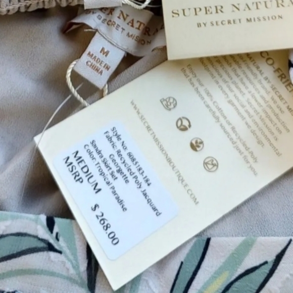 NWT Supernatural by SECRET MISSION Tropical Jungle Sandra Georgette maxi skirt - Picture 11 of 16